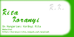 rita koranyi business card